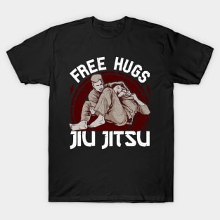 Funny Free Hugs Jiu Jitsu Pun BJJ Martial Arts T-Shirt